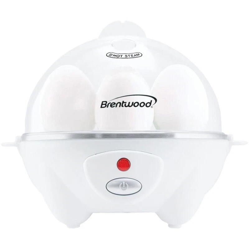 Brentwood Electric 7 Egg Cooker with Auto Shut Off in White
