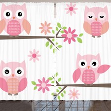 Eule Rustikale Gardine Frühlings Blumenbaby Eulen