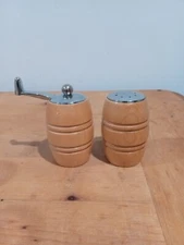 Chef Specialties Co. Stainless Steel/Wooden Barrel Salt Shaker And Pepper...