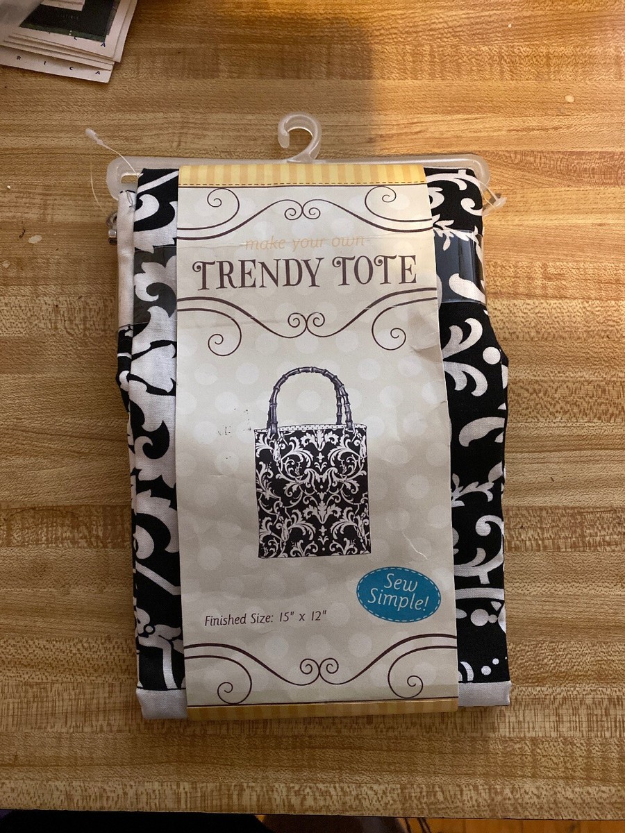 Make Your Own Trendy Tote Kit Black/White NEW 15x12 | eBay