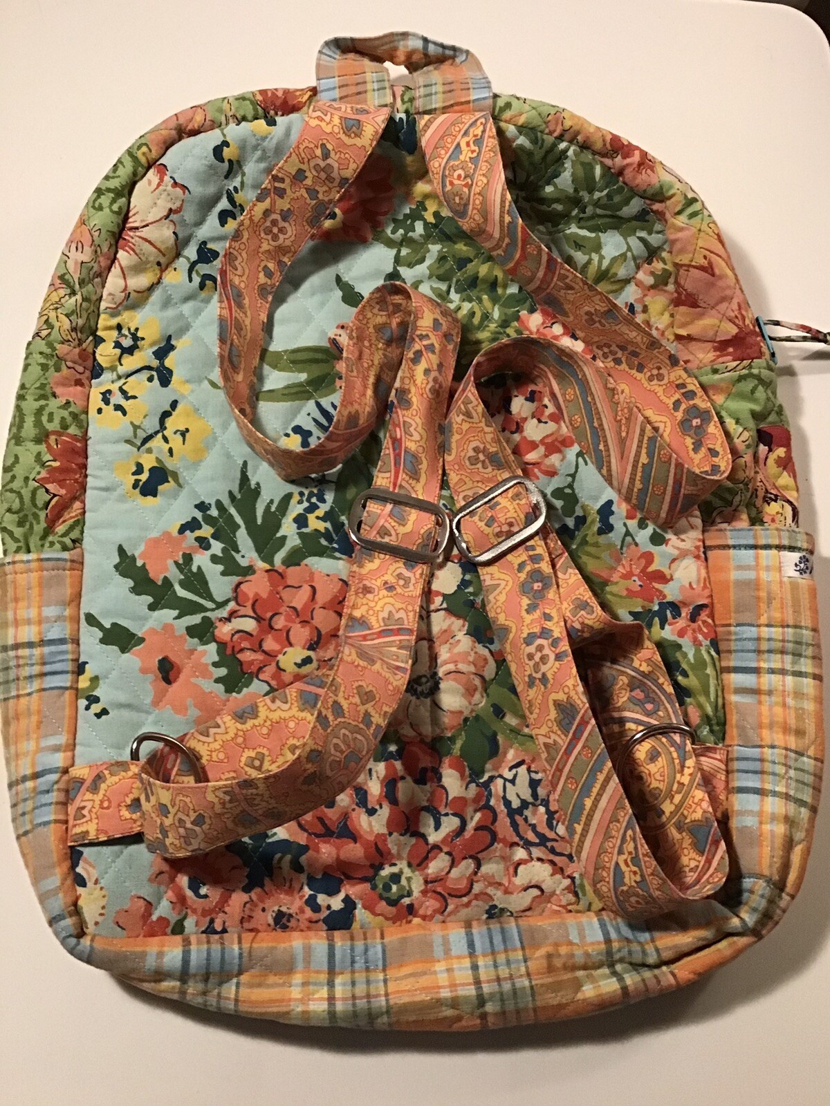 CORNELL Floral  Patchwork Quilt BACKPACK Pink Gre… - image 3