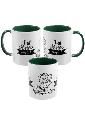 The Peanuts Tasse Snoopy Just one more chapter! Kaffeetasse Grün Weiß 320 ml