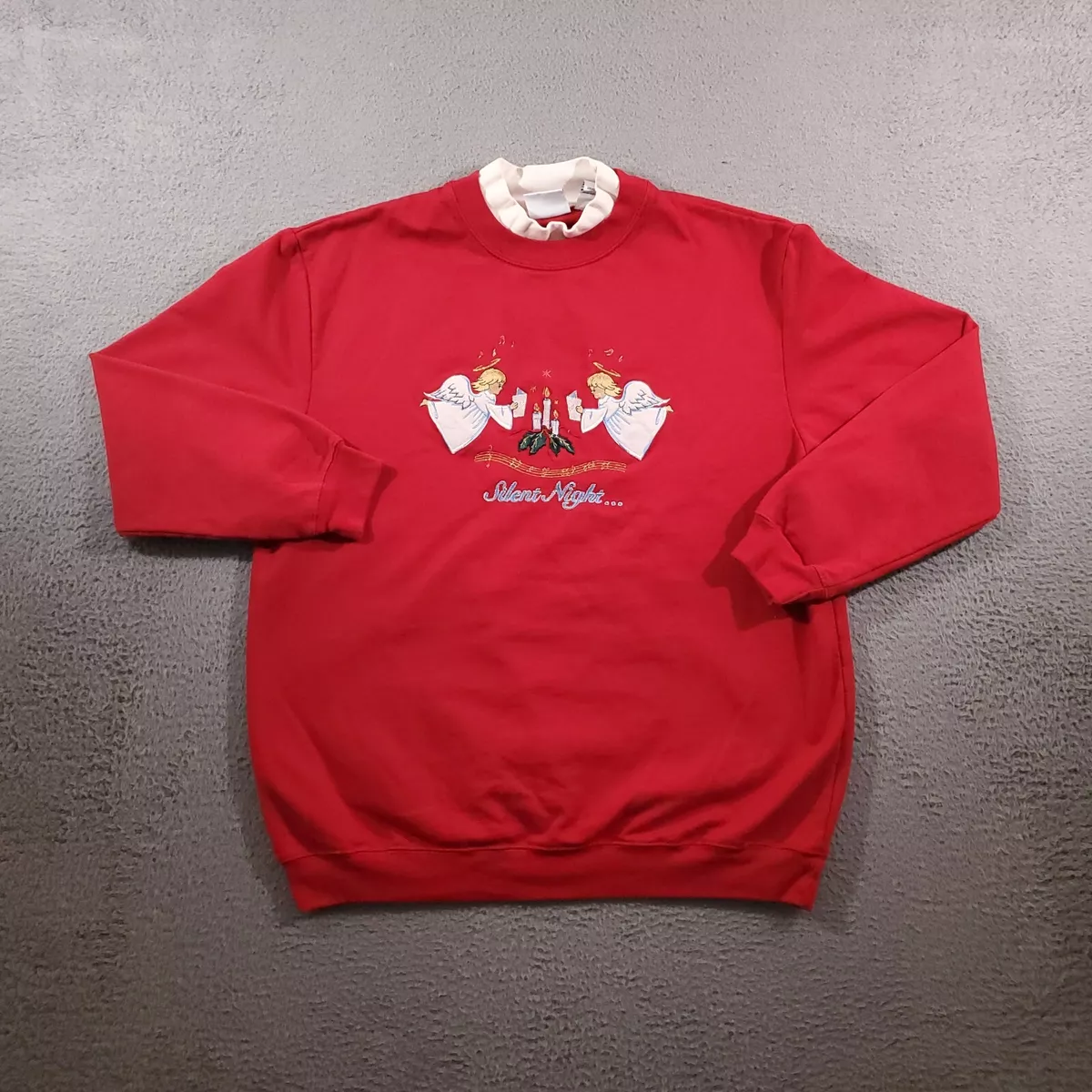 Vintage Bobbie Brooks Sweatshirt Womens Large Red Whit Color