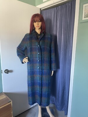 VINTAGE 60S BULLOCK'S WILSHIRE ORIGINAL mohair Wool WINTER COAT SZ S-L USA