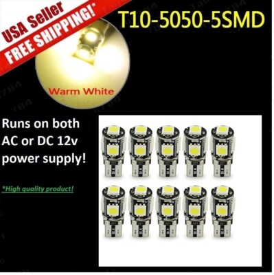 10-pack T10  T15 Wedge Bulb warm white  LED for Malibu 12V AC/DC Landscape Light