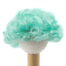 Lot of 2 Monique Modacrylic Turquoise Clown 4"-5" Doll Wigs