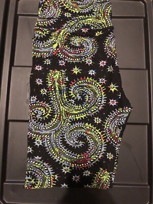 Lularoe TC leggings Beautiful Black Background Green Abstract Swirl Design