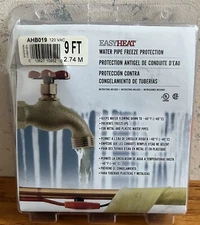 EasyHeat Water Pipe Freeze Protection Metal or Plastic Pipes 9 Foot Length NEW