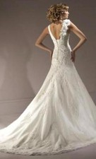  2199   MAGGIE SOTTERO COUTURE   FLORENCIA 12 FIT FLARE LACE WEDDING DRESS NEW