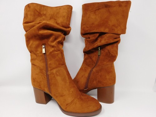 Kenneth Cole Reaction Women's Boots Sonia Slouch Brown Heel Mid Calf Booties 8 M - Picture 2 of 10