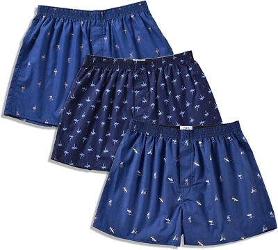 CINVIK Mens Boxer Shorts Funny Boxers Sleep Short Plaid Cotton Loose Woven Boxer