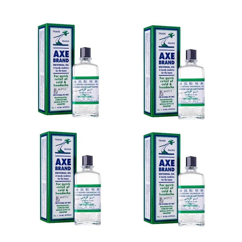 Aceite medicinal original marca Axe para aliviar el dolor de cabeza (1,89 fl oz X 4 botellas) Foto 2 de 4