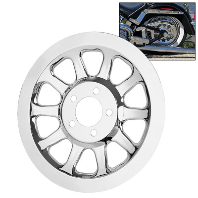 Chrome Rear 66 Tooth Pulley Cover For Harley Fat Boy FLSTF Softail Springer US