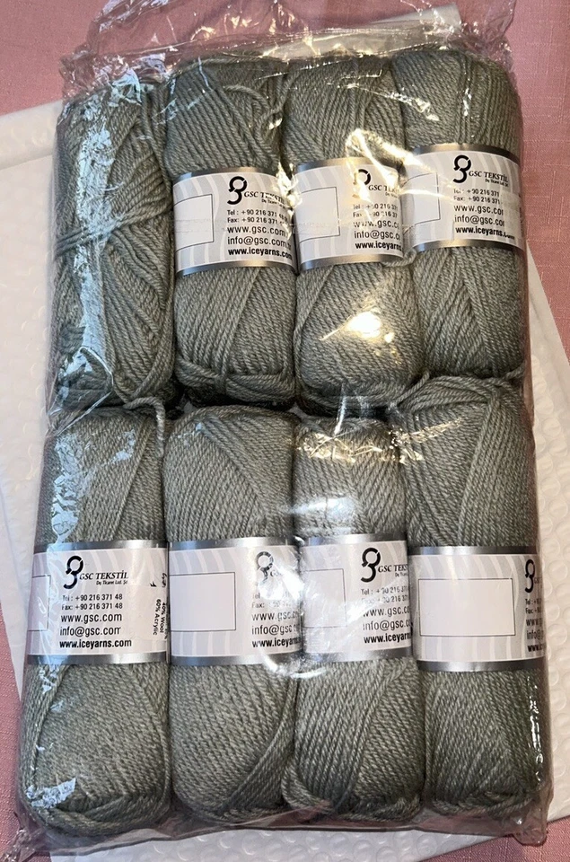 Paquete de 8 hilos de hielo lana de bebé, gris claro 40 % lana, 60 % acrílico Foto 2 de 4