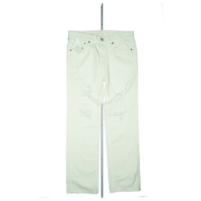 M. Grifoni Denim Jeans Women Size 27 Elastane Pants Destroyed Cotton Cream NEW