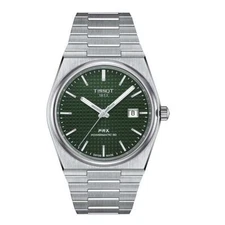 Tissot PRX T1374071109100 Powermatic 80 Automatic Watch Green Dial Box & Papers