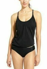 Athleta Black Blousy Tankini Swim top // 34 D/DD