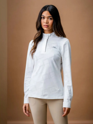 Horseware AA Ladies Damen Elena Langarm Show Shirt Wettkampf Bluse weiß