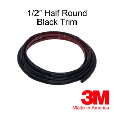 1/2'' X 20 ft HALF ROUND BLACK TRIM ACCENT BLACK MOLDING UNIVERSAL 0.5" Wide