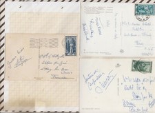 21B601 MARCOPHILIE lot de 3 cartes TIMBRES VERS 1950 ITALIE  10 12 15 LIRES