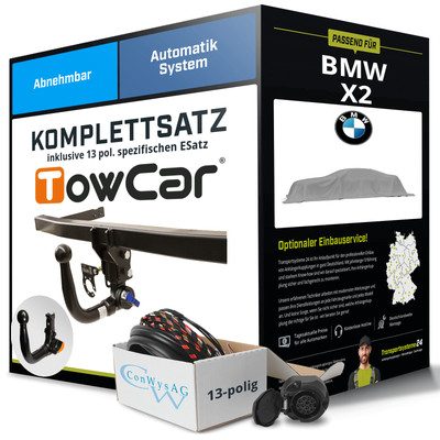 Für BMW X2 Typ U10 Anhängerkupplung abnehmbar +eSatz 13pol 11.2023-jetzt NEU ABE