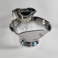 Vintage Vitreon Queens Lusterware Silver Ombré Chip and Dip Set