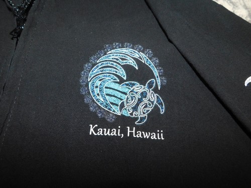 VTG HAWAII BEACH JACKET YACHT CLUB KAUAI SEA TURTLES LIGHT WEIGHT HOODIE ADULT M - Picture 3 of 11