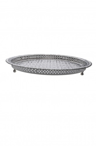 orientalisches Tablett Nadia 42cm Silberfarbig - Bild 2 von 6