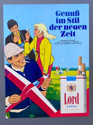 Lord Extra Cigarette Modellflugzeug 60s retro 1969 Vintage Ad Werbung Reklame