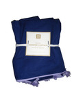 Pottery Barn Teen navy blue purple tassel shower curtain fabric NEW NWT