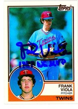 Frank Viola auto signed 1983 Topps with 1987 ws mvp JSA Witness