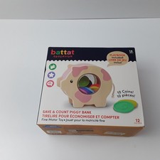 Battat Education Save & Count Piggy Bank Learning Toy with 12 Pieces For Toddler