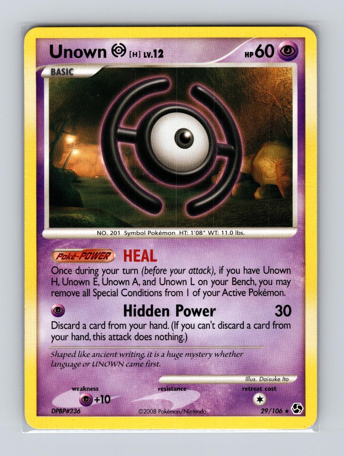 Unown [H] 29/106 Rare Great Encounters Pokemon Near Mint