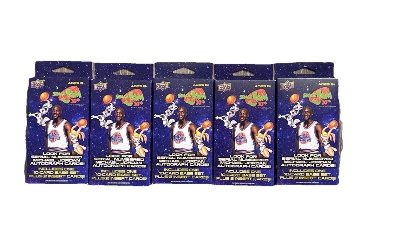 2026 Upper Deck Space Jam 30 aniversario, lote de 5 cajas colgantes. Sellado de fábrica