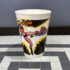 Vtg Ms. Marvel Comics Group 7-11 Promo Slurpee Plastic Drinking Cup USA 1977