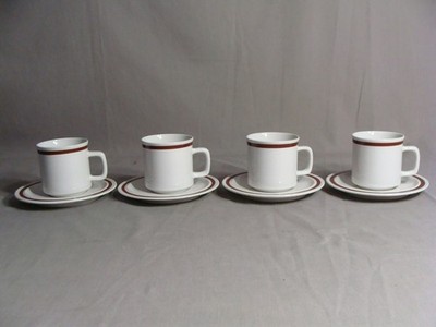 4 Stoneware FOUR SEASONS COLLECTION Cups & 4 Saucers In The Autumn Bouquet
