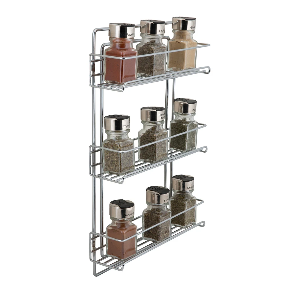 Organize It All 3 Camadas Rack de Especiarias de Parede - Prata 11"x3.25"x18.12" - Imagem 2 de 4