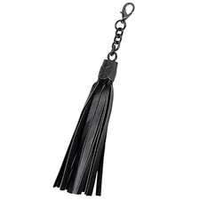 2pcs Black Leather Tassel Keychain for Bag Jewelry Making Supplies Craft