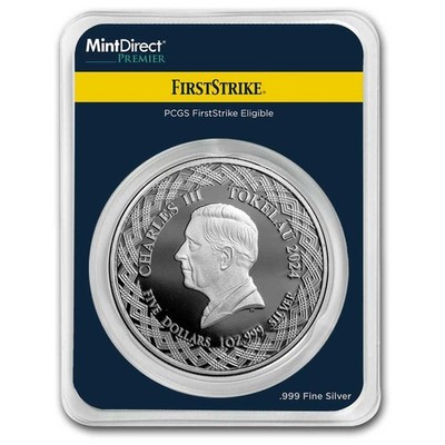 m１７　カザフスタン 200テンゲ 【PCGS MS66 記念硬貨】2024年 2024 Tokelau 1 oz Silver Longfin Bannerfish MD® Premier + PCGS FS