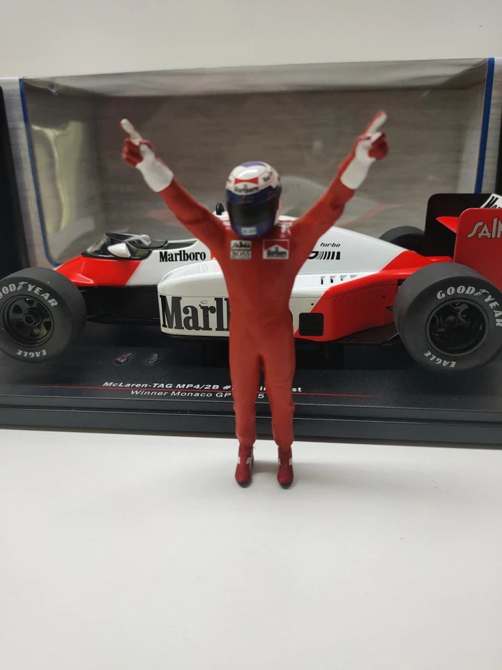 McLaren MP4/2B Prost Monaco GP WC 1985 1/18+ Driver Défauts Description - Photo 3/4