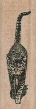Cat Walking Face On 3/4 x 2" Mounted Rubber Stamp, Cat Stamp, Cat Lover
