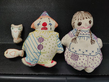 Vintage Lot of Handmade Stuffed Clown Doll an...