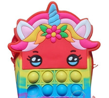 Unicorn Pop It Fidget Purse Small Kids Silicone Crossbody Bag