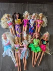 Lot Of 10 Vintage 1980’s And 1990’s Barbie Dolls With Clothes & Jewelry GUC