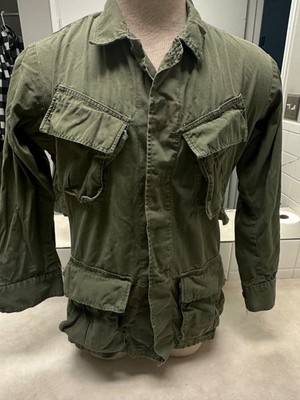 1969 Vietnam Jungle Jacket OG 107 Ripstop Poplin Size X Small Short