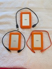 3 LaCie Rugged Mini 2TB USB 3.0/USB 3.2 Portable Hard Drive Used Good Condition 