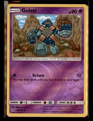 Pokémon TCG Sun & Moon Cosmic Eclipse Golett Common Reverse Holo 89/236