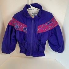 Vintage 80th OshKosh B  gosh purple blue lined nylon windbreaker size 4T