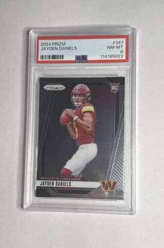 Jayden Daniels Rookie 2024 Panini Prizm #347 Base NFL (RC) PSA 8