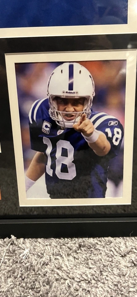 Camiseta deportiva con marco autografiada de Peyton Manning Indianapolis Colts con certificado de autenticidad Beckett Foto 3 de 4